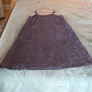 Eileen Fisher Washed Organic Linen Delave Cami Midi Dress